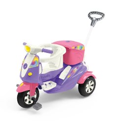 Triciclo Passeio ou Pedal Infantil Com Bau Moto Uno 1036 - 3
