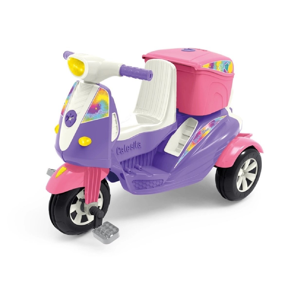 Triciclo Passeio ou Pedal Infantil Com Bau Moto Uno 1036 - 2