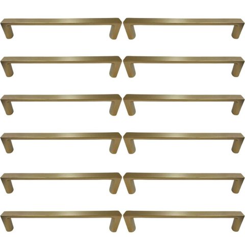 12 Puxadores para Móveis Dourados Alça Oeiras 13,5cm Torralb