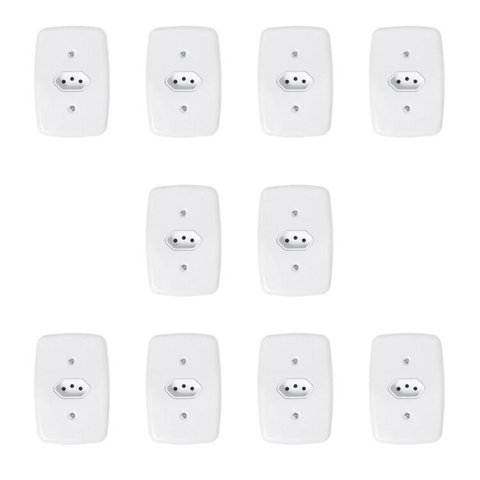 Conjunto com 10 Tomadas 2p+t 20a 250v com Placa 4x2