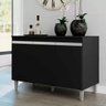 Balcão de Pia Cozinha Manu 120cm Preto sem Tampo Ajl Móveis - 3