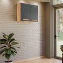 Ver imagem 2 de Armario Aereo de Cozinha Intenza 80 Cm com 2 Portas Freijo/chumbo