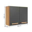 Ver imagem 4 de Armario Aereo de Cozinha Intenza 80 Cm com 2 Portas Freijo/chumbo