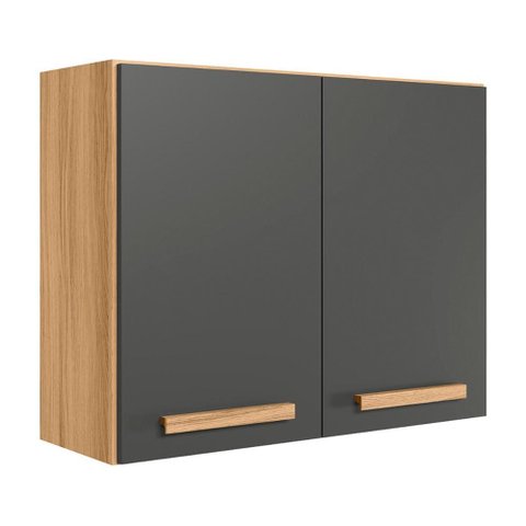 Armario Aereo de Cozinha Intenza 80 Cm com 2 Portas Freijo/chumbo