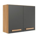 Ver imagem 1 de Armario Aereo de Cozinha Intenza 80 Cm com 2 Portas Freijo/chumbo