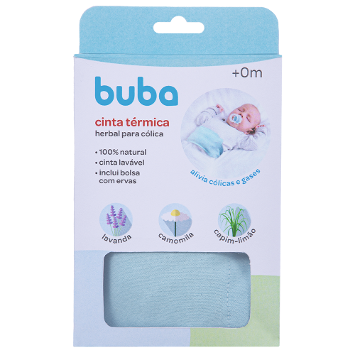 Cinta Térmica Herbal contra Cólica de Bebês - Azul