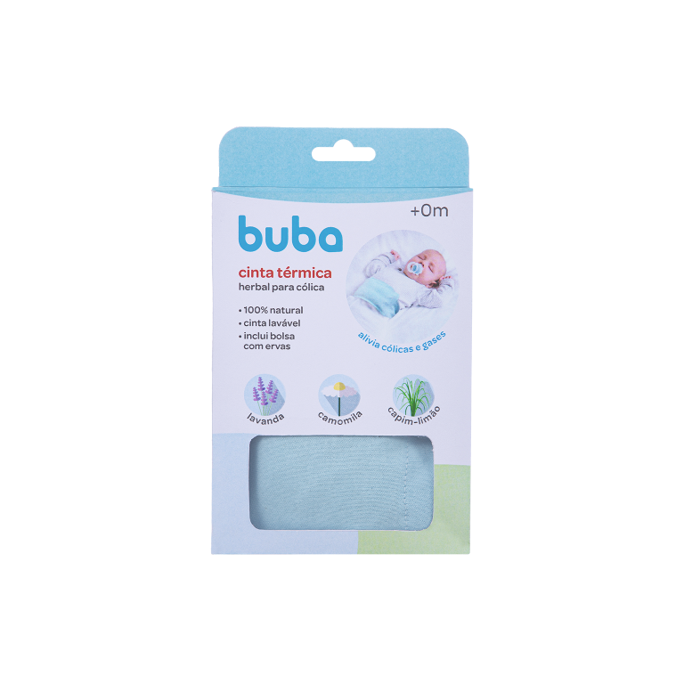 Cinta Térmica Herbal contra Cólica de Bebês - Azul