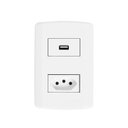 Ver imagem 2 de Conjunto com 5 Tomadas Usb + 1 Tomada 2p+t 20a 250v, Modular, com Placa 4x2 e Suporte
