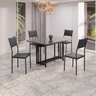 Conjunto Sala de Jantar Mesa 120x90cm Base Pérola Tampo Mdf Laca com Vidro Florença - 1