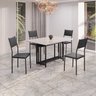 Conjunto Sala de Jantar Mesa 120x90cm Base Pérola Tampo Mdf Laca com Vidro Florença - 1