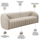 Ver imagem 6 de Kit Sofá 4 Lugares para Sala 252cm com 02 Poltronas Lazio M03 Veludo Bege - Lyam Decor