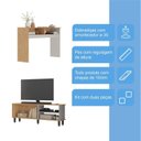 Ver imagem 6 de Conjunto Sala de Estar 2 Peças Rack para Tv com Aparador Ibiza Marrom Carvalho Nature/Arenas