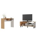 Ver imagem 5 de Conjunto Sala de Estar 2 Peças Rack para Tv com Aparador Ibiza Marrom Carvalho Nature/Arenas