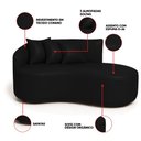 Ver imagem 3 de Sofá 3 Lugares Orgânico 180 Cm Morgan Sintético Pu Preto D03 - D'rossi