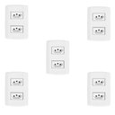 Ver imagem 1 de Cinco Conjuntos com 2 Tomadas 2p+t 20a 250v, Modular, com Placa 4x2 e Suporte