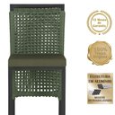 Ver imagem 3 de 5 Banqueta em Alumínio Roma Preta Corda Náutica Tecido 13 Verde