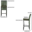 Ver imagem 2 de 5 Banqueta em Alumínio Roma Preta Corda Náutica Tecido 13 Verde