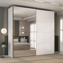 Ver imagem 1 de Guarda Roupa Casal 2 Portas de Correr C/ Espelho 100% Mdf Cor:branco