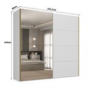 Ver imagem 3 de Guarda Roupa Casal 2 Portas de Correr C/ Espelho 100% Mdf Cor:branco