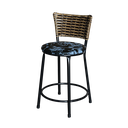 Ver imagem 3 de Jogo 2 Banqueta Baixa Para Cozinha Ratan Cappuccino Preta Estofado Floral  Floral 