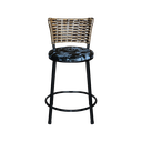 Ver imagem 4 de Jogo 2 Banqueta Baixa Para Cozinha Ratan Cappuccino Preta Estofado Floral  Floral 