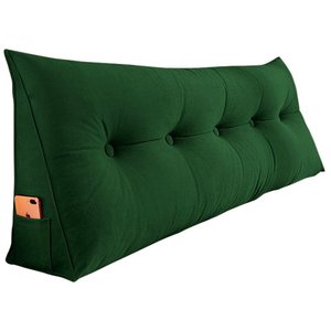Almofada Para Cabeceira Apoio Lombar C/ Porta Celular Verde