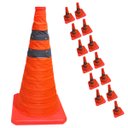 Ver imagem 3 de Cone Segurança Retratil Dobravel Kit 13 Uni Flexivel Rodovia Estrada Alerta Obra Sinalizaçao Emergen