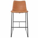 Ver imagem 2 de Banqueta Média Encosto Estofado Fixa para Cozinha Área Gourmet Bancada Ilha Bistrô Munich Vintage