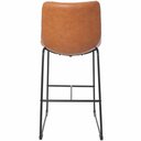 Ver imagem 4 de Banqueta Média Encosto Estofado Fixa para Cozinha Área Gourmet Bancada Ilha Bistrô Munich Vintage