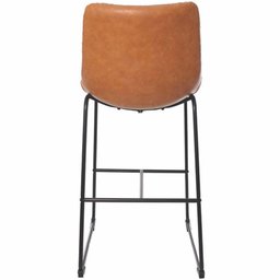 Banqueta Média Encosto Estofado Fixa para Cozinha Área Gourmet Bancada Ilha Bistrô Munich Vintage - 4