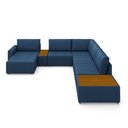 Ver imagem 6 de Sofá de Canto Decorativo Sala de Estar 715cm Modulado Takashi com Chaise Puffs Bouclê Azul Petróleo