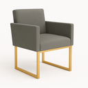 Ver imagem 4 de Poltrona Decorativa Reforçada para Recepção e Sala de Espera Cinza