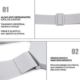 Colete Corretor Postura Costas Coluna Com Sensor Inteligente - 5