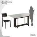 Ver imagem 5 de Conjunto Sala de Jantar Mesa 160x90cm Base Pérola Tampo Mdf Laca com Vidro Florença