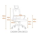 Ver mais imagens de Kit 8 Cadeiras Escritório Presidente Giratória com Apoia Cabeça Tela Mesh San Diego