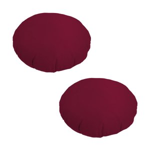2 Almofadas Redondas em Veludo Cor:bordo