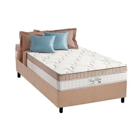 Cama Box Solteiro: Colchão Molas Anjos MasterPocket Ensacadas King Best + Base CRC Suede Clean(88x18