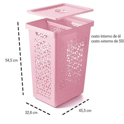 Cesto Multiso Uz 55l C/tampa C/cesto M Rs Uz373-ros - 2