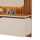 Ver imagem 6 de Estante e Home Theater Ripado para TV até 70 Polegadas com 100% MDF 210cmx180cm Led Treviso Marrom Off White/Freijó