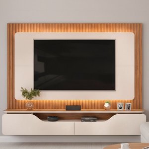 Painel para TV até 70 Polegadas Ripado 100% MDF com LED Treviso