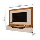 Ver imagem 3 de Estante e Home Theater Ripado para TV até 70 Polegadas com 100% MDF 210cmx180cm Led Treviso Marrom Off White/Freijó