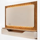 Ver imagem 4 de Estante e Home Theater Ripado para TV até 70 Polegadas com 100% MDF 210cmx180cm Led Treviso Marrom Off White/Freijó