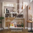 Ver imagem 3 de Cantinho Café Retrô Cozinha Moderna Multiuso Balcão 2 Portas:offwhite/ripado