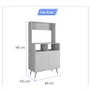 Ver imagem 7 de Cantinho Café Retrô Cozinha Moderna Multiuso Balcão 2 Portas:offwhite/ripado