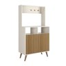 Cantinho Café Retrô Cozinha Moderna Multiuso Balcão 2 Portas:offwhite/ripado - 5