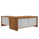 Ver imagem 2 de Mesa para Escritório 2 Portas 3 Gavetas Diretor em L Freijó/branco
