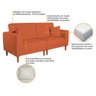 Sofá 03 Lugares Living Ponza Suede Terracota - 4