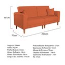 Ver imagem 3 de Sofá 03 Lugares Living Ponza Suede Terracota