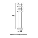 Ver imagem 3 de Poste Balizador Germany Oriental 75cm E27 Bivolt Preto Fosco