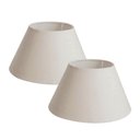 Ver imagem 1 de Kit 2 Cúpula Clássica de Abajur 30x20x50cm de Tecido Algodão Soquete Importado Ref 25